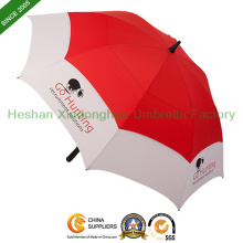 68"Arc Fiberglass Windproof Double Canopy Golf Umbrellas (GOL-0034FDA)